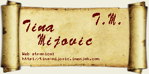 Tina Mijović vizit kartica